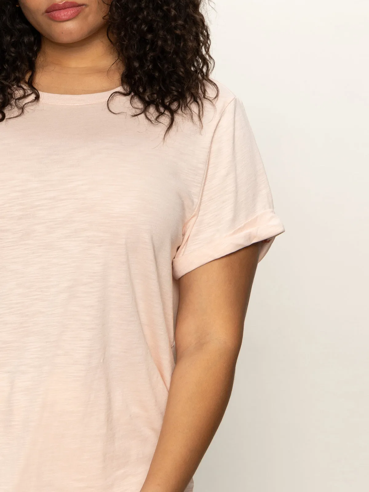 WaffleWeave Perfect Tee Remix Earth Pink Extended Sizing