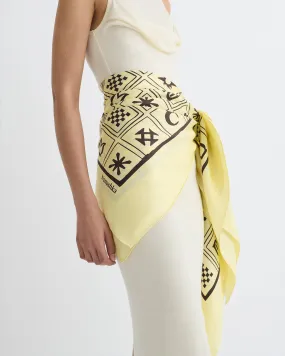 Miani - Printed Silk Scarf - Moonbeam/Brown Kopjafa Chic Sweater