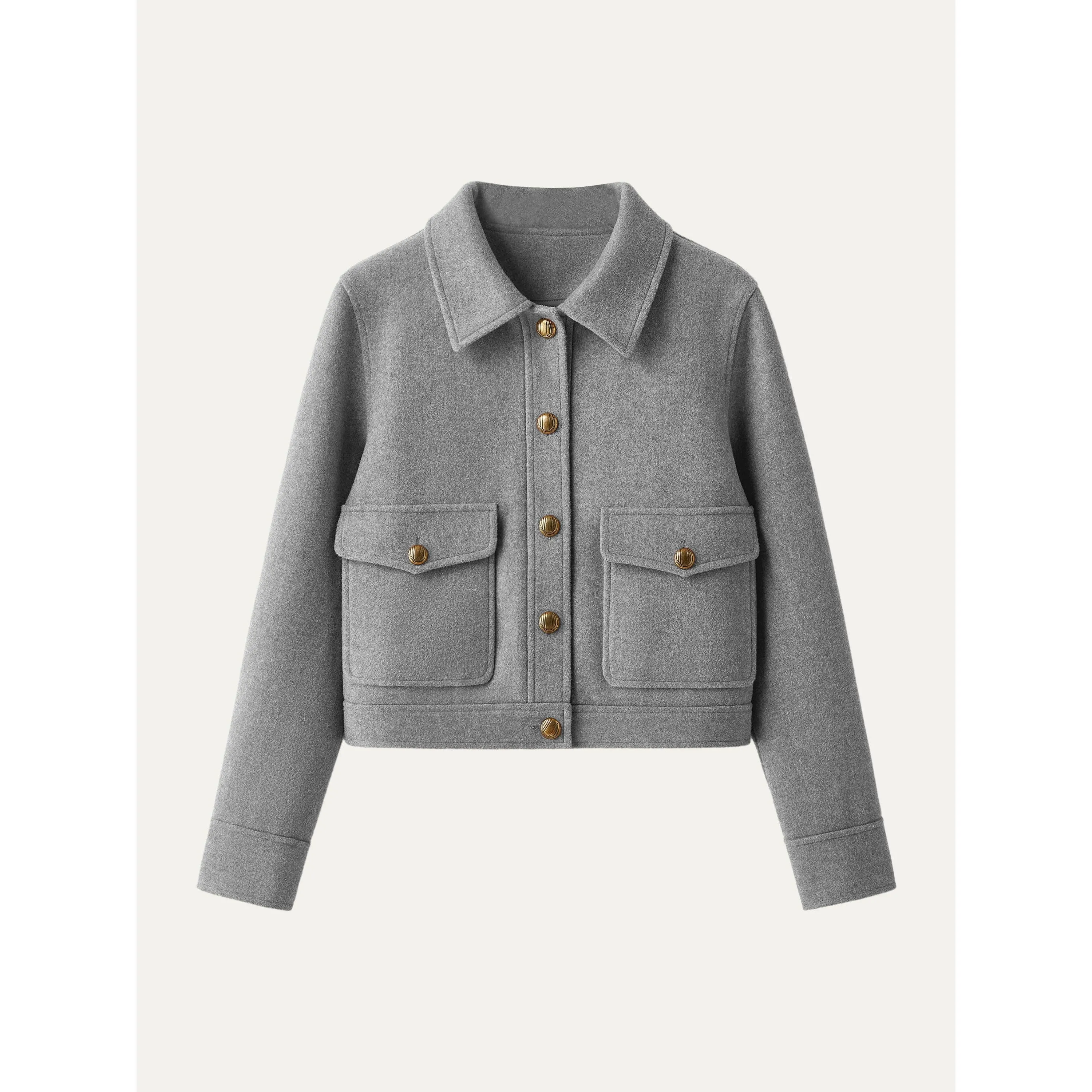 Point Collar Cargo Short Jacket LowMaintenance SelfFabric Binding