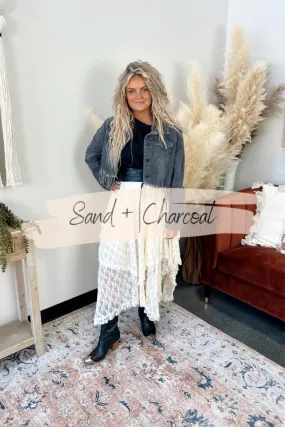 Linen Love Sara Lace Tier Midi Skirt - FINAL SALE