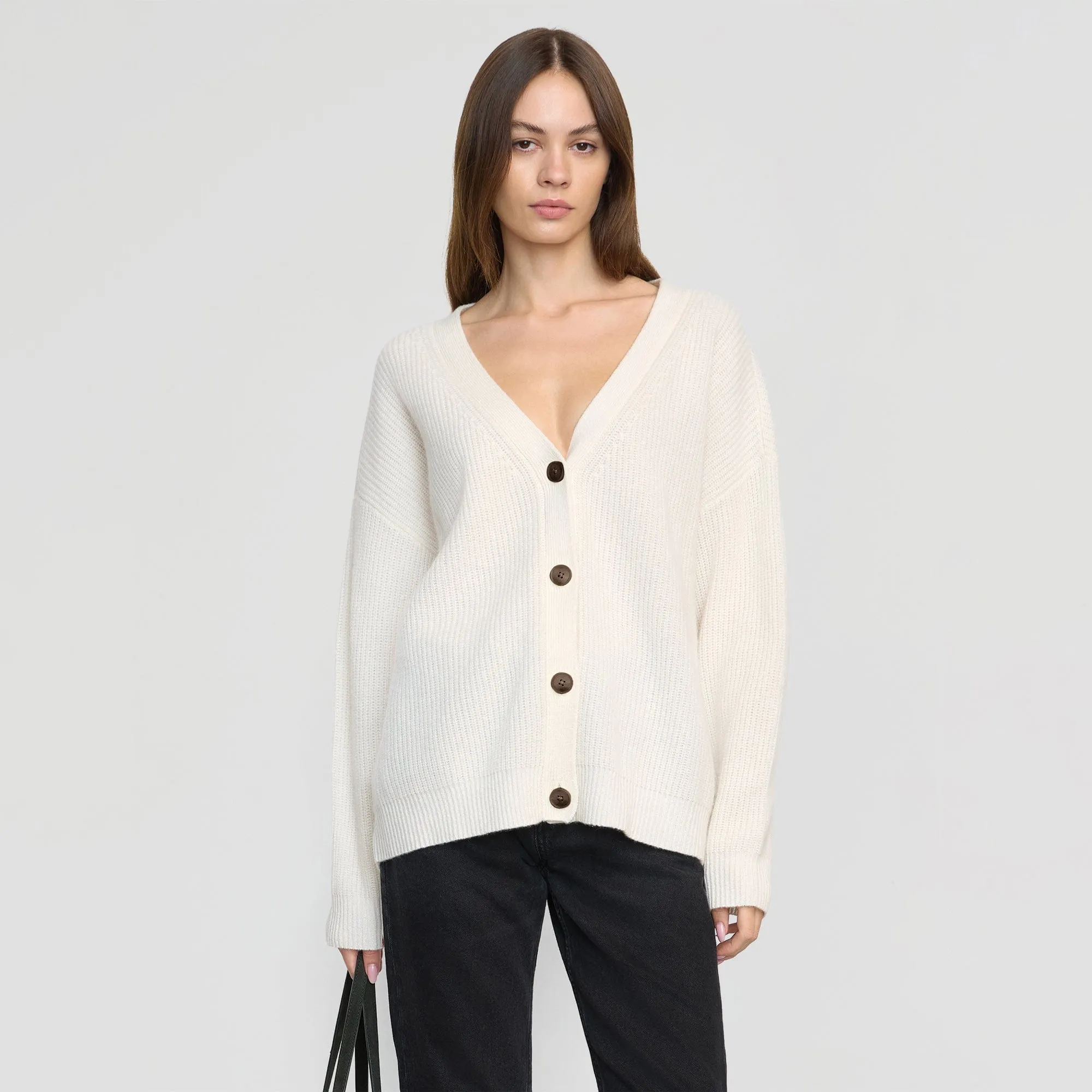 Anti Pilling Surface Loopback Fabric Ola Oversized Cashmere Cardigan