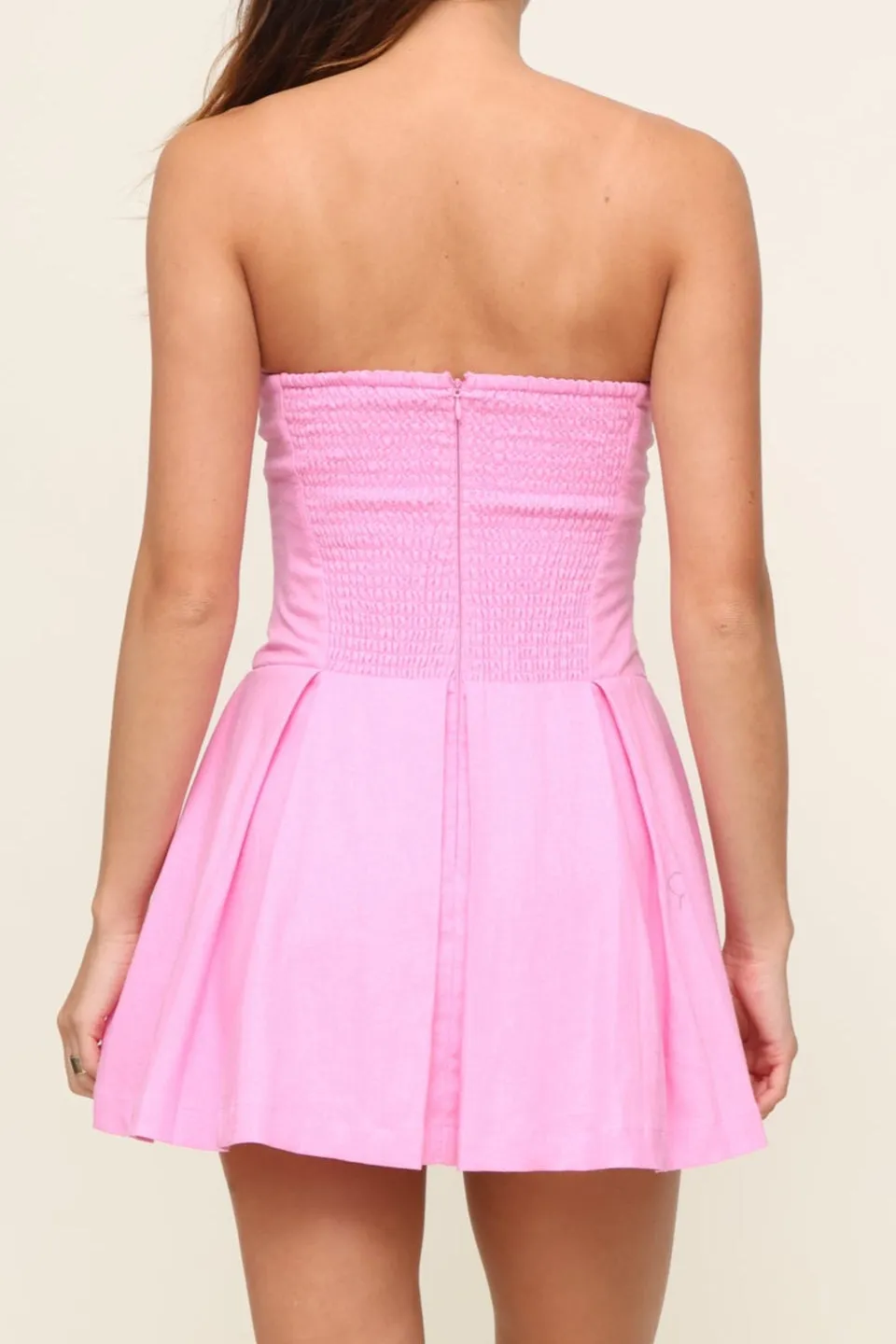 The Crystal Pleated Dress Elegant Simplicity Shiny Zip