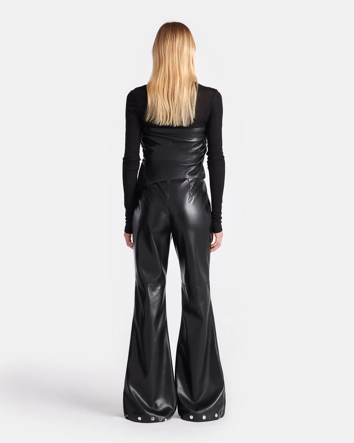 Two Tone Weave DoubleLayeredShoulders Kynlee - Mesh Jersey And Okobor? Alt-Leather Top - Black