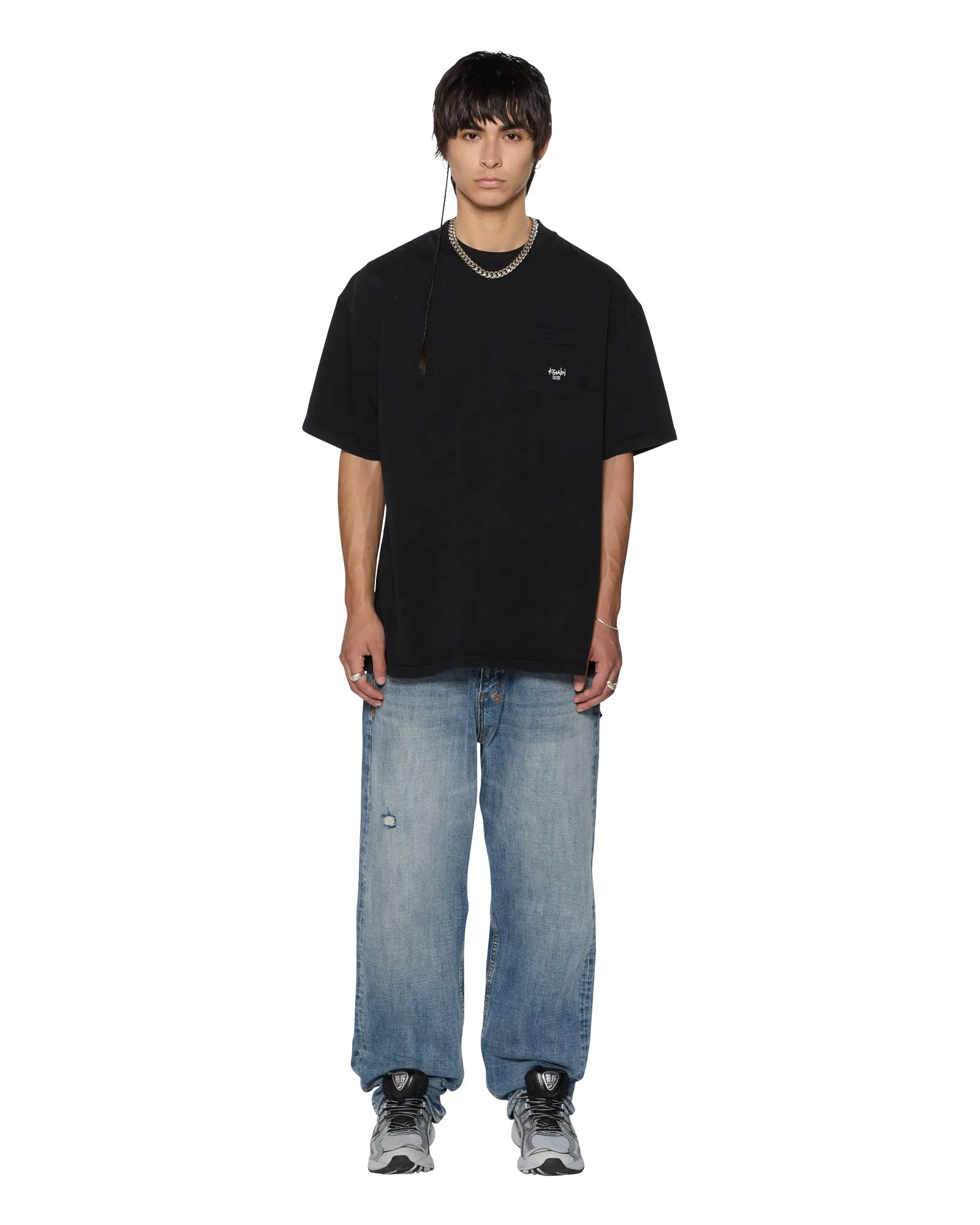 STAMP EKCESS POCKET SS TEE BLACK Layered Shoulder Design Award-winning