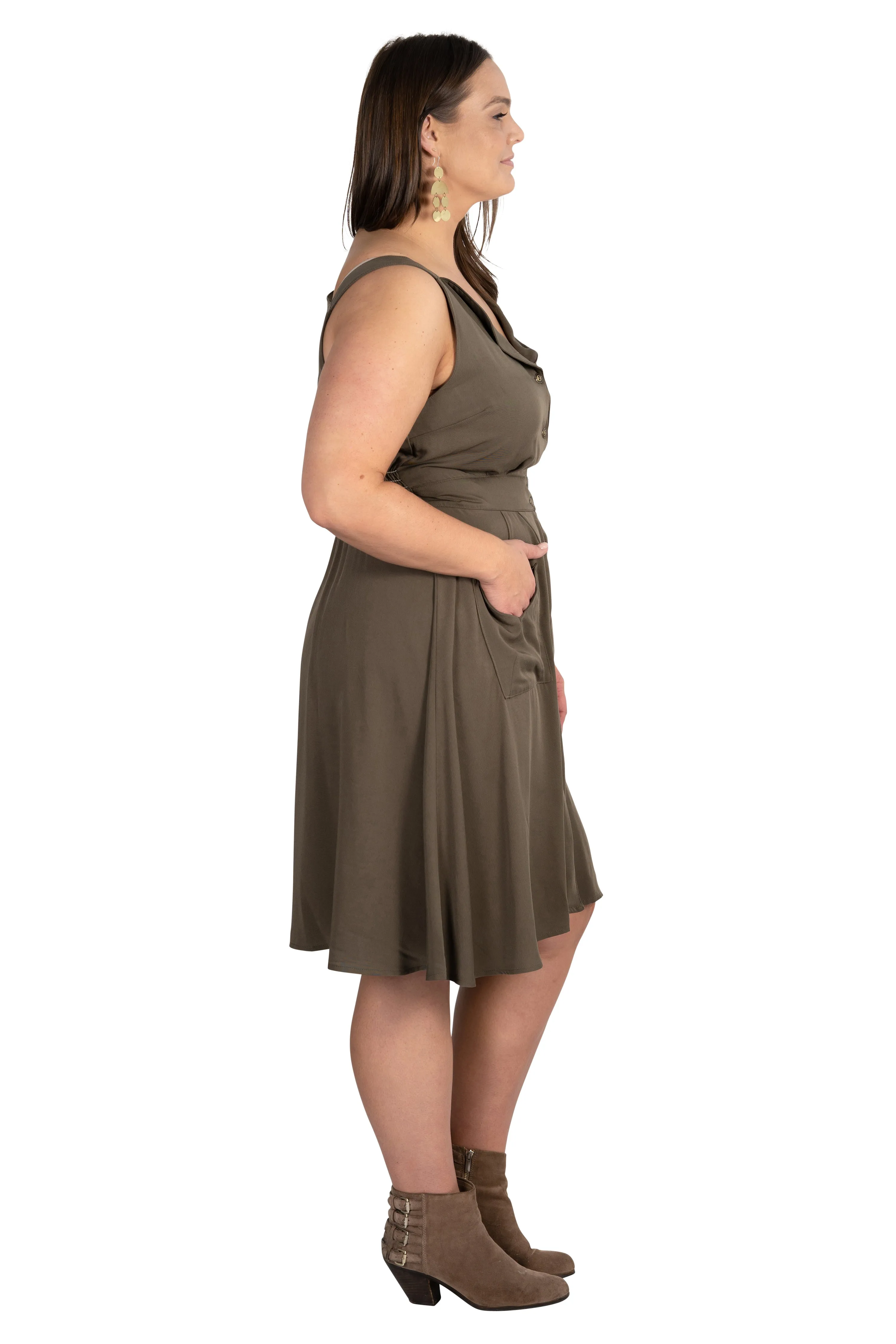 summer breeze Sheet Dress in Olive Green