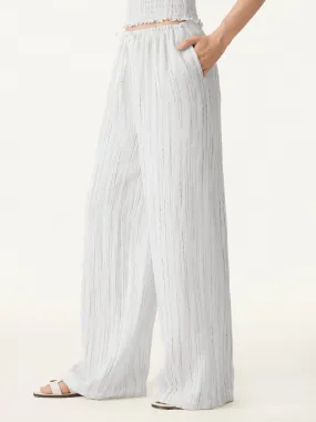 Stay Flexible Ultra Soft Blend Summer Classic Striped Wide Leg Pants with Pockets