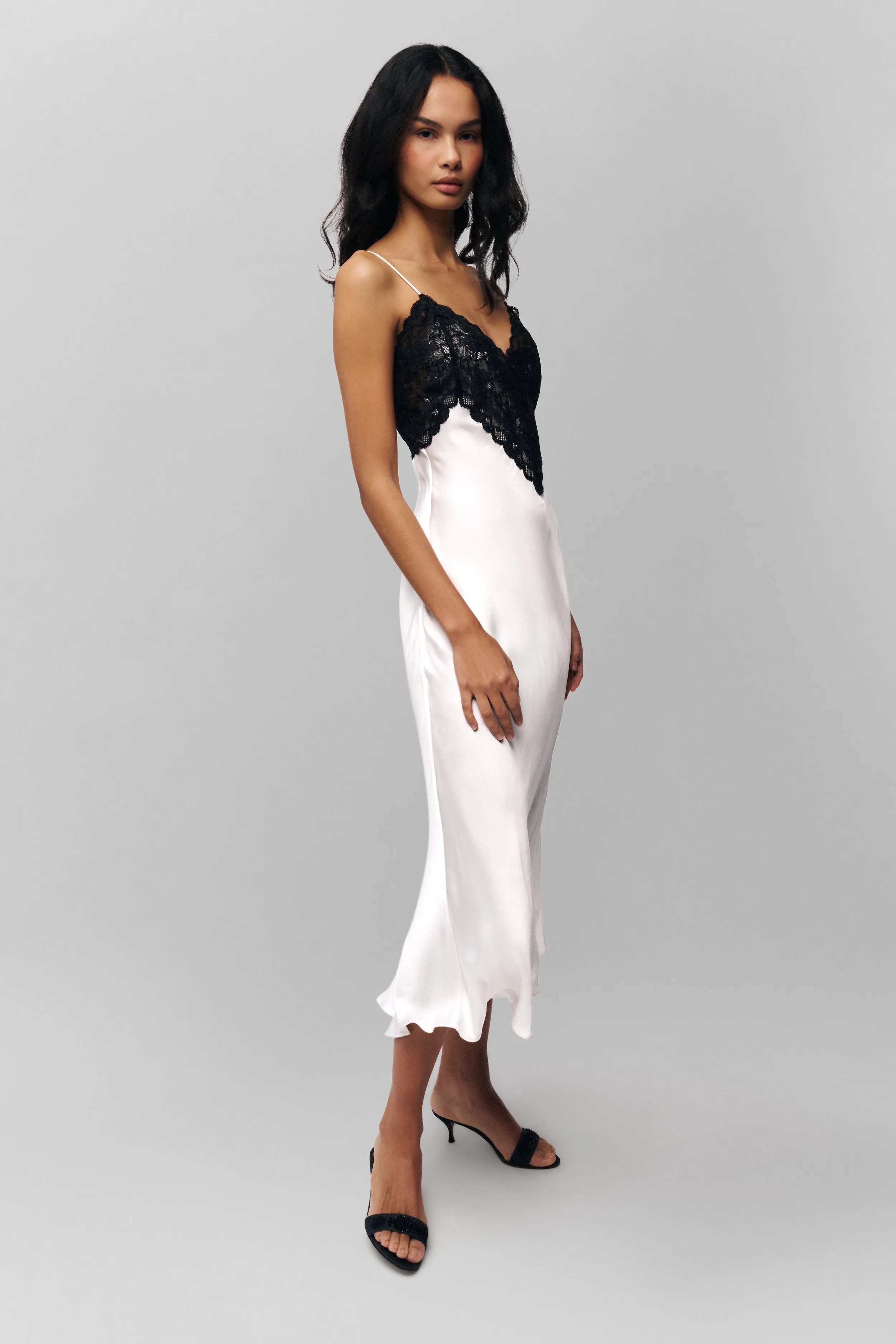 Nova Slip Midi Dress Matte Fabric