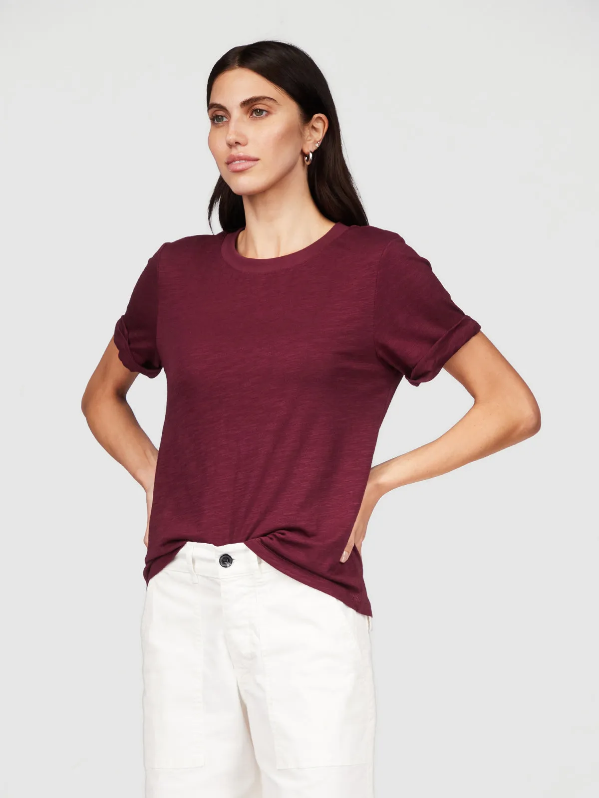 Perfect Tee Remix Night Berry Flexible Shoulder Gusset Layered Neckline