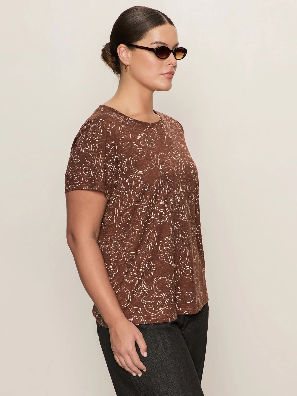 The Perfect Tee Boheme Extended Sizing StretchFit Design Microfiber texture