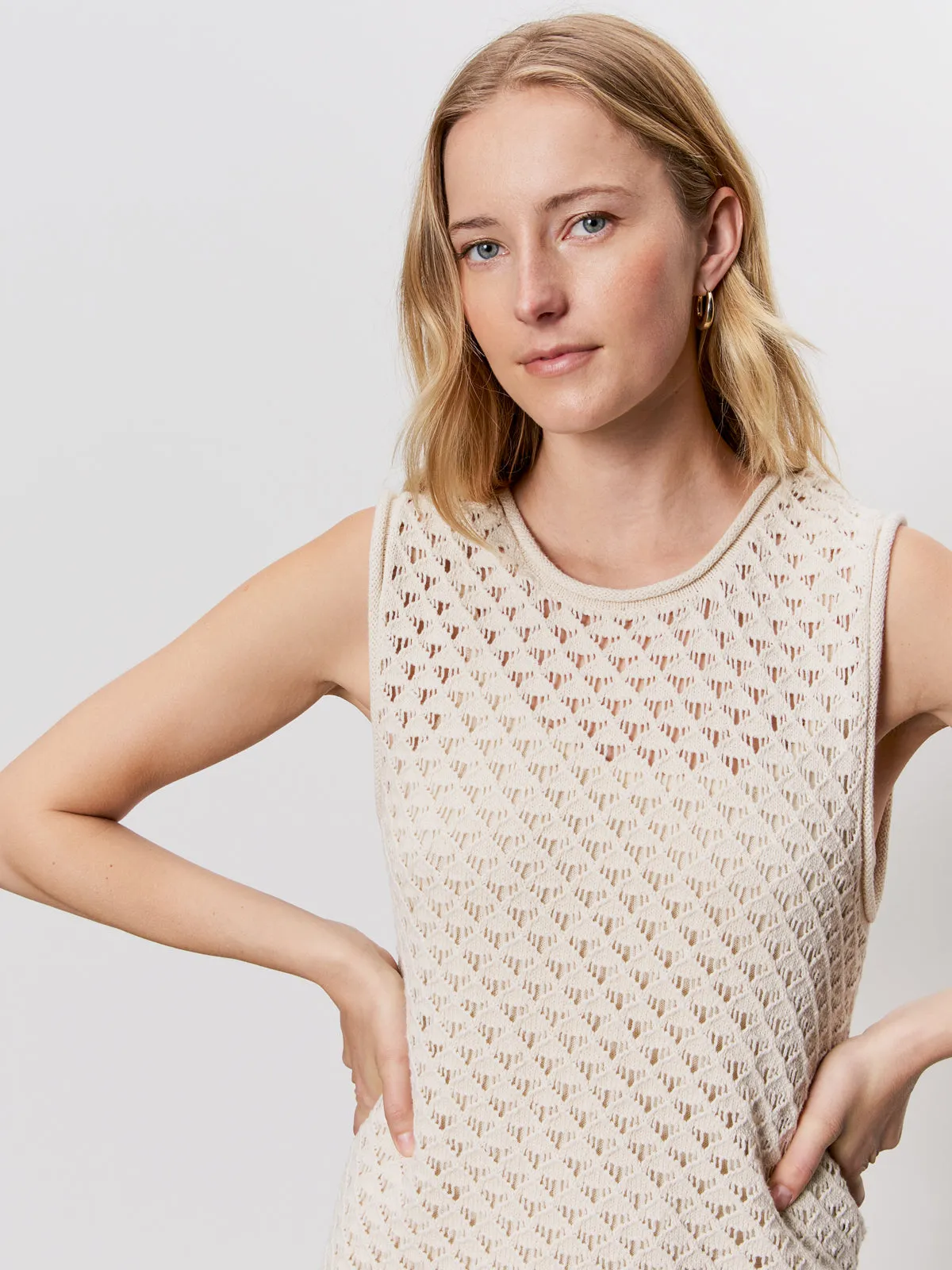 Summer Shell Dress Eco Natural Quick Change Crochet detail