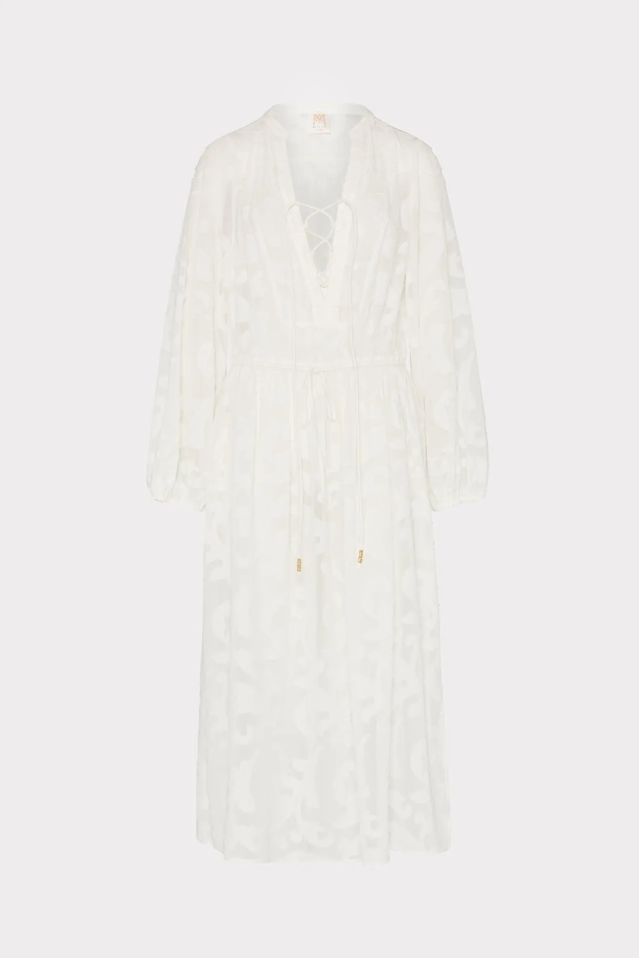 Wrinkle Resistant Scroll Burnout Maxi Cover-Up Dress