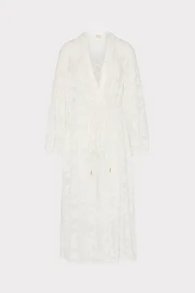 tropical print Scroll Burnout Maxi Cover-Up Dress