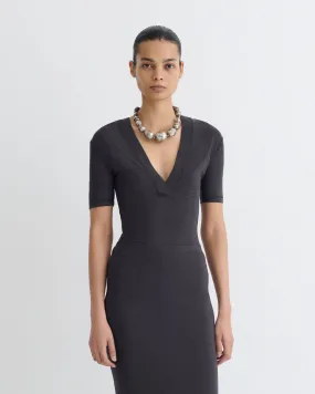 QuickRelease Akka - Wool Jersey Henley Top - Grey