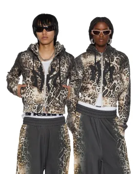 MoistureWicking CarbonNeutral Production MOWALOLA ZIP HOODIE CHEETAH