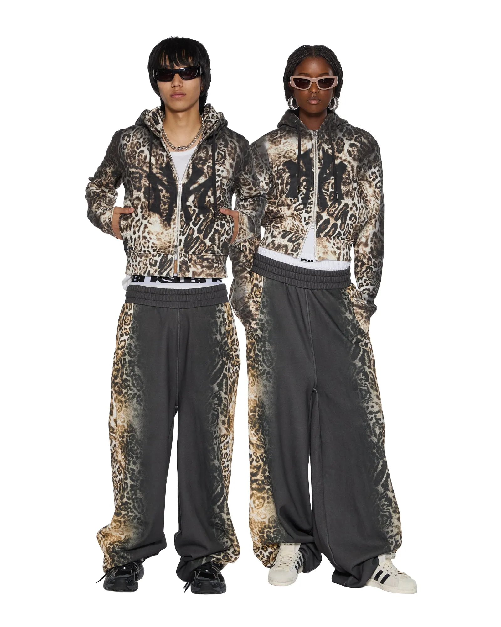 MOWALOLA ZIP HOODIE CHEETAH MidweightKnit