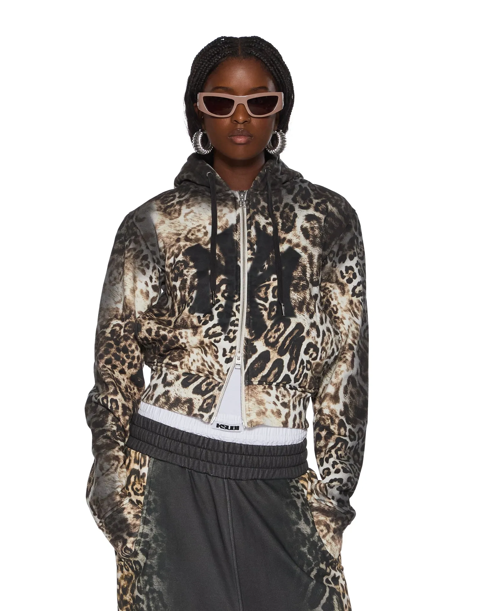 MOWALOLA ZIP HOODIE CHEETAH Reverseble Design Anti Static Weave Technology