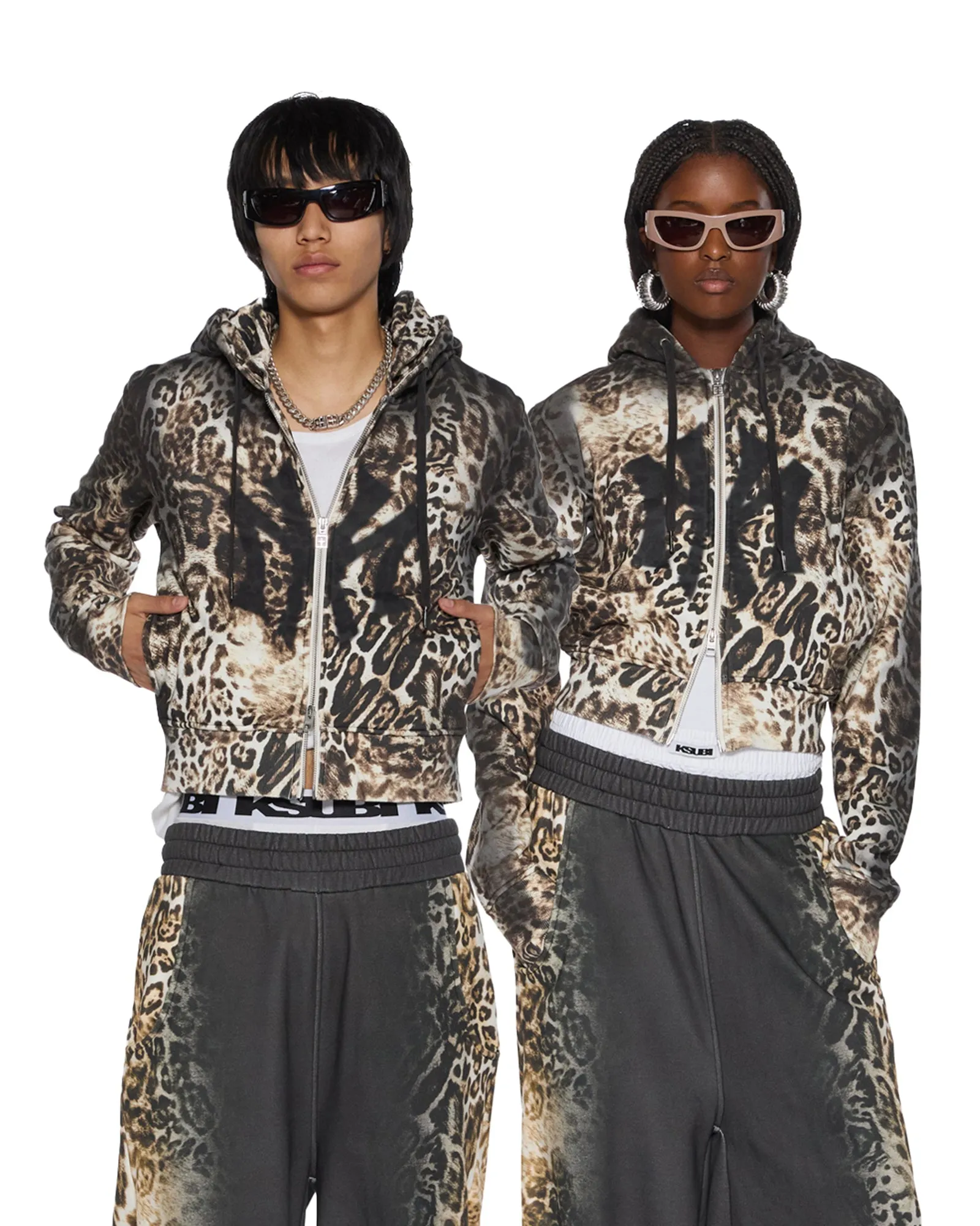 MOWALOLA ZIP HOODIE CHEETAH Casual Comfort Wear