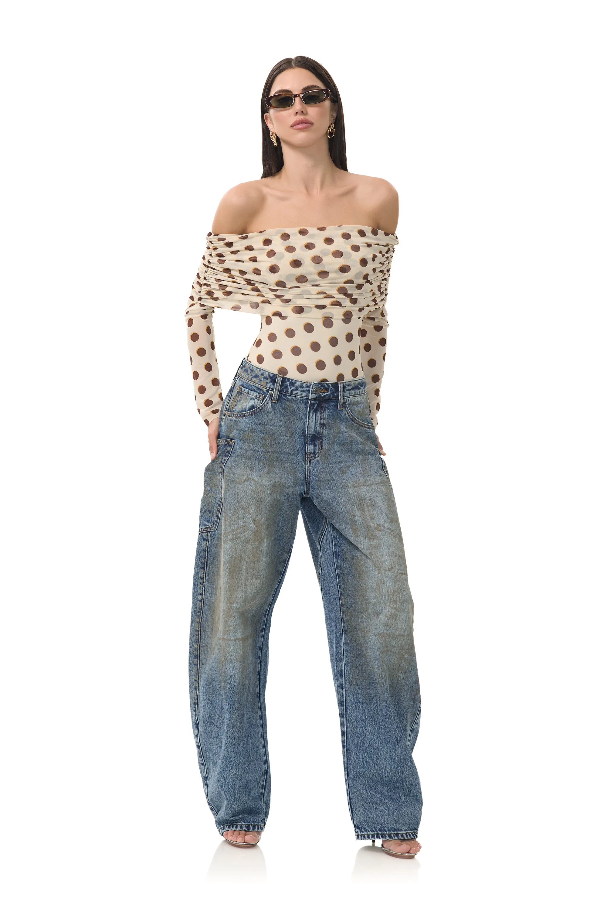 Maxine Bodysuit - Gold Halo Dot StretchFit