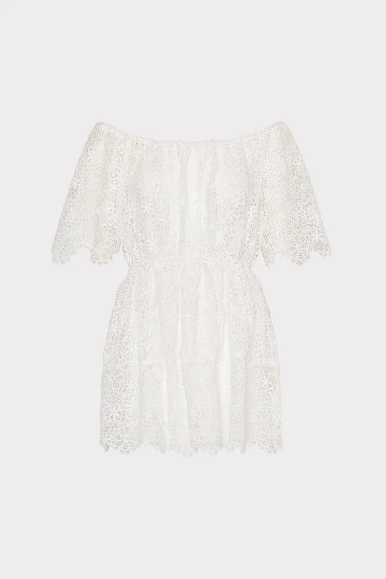 Anti Slip Grip Texture Swirl Lace Cover-Up Mini Dress