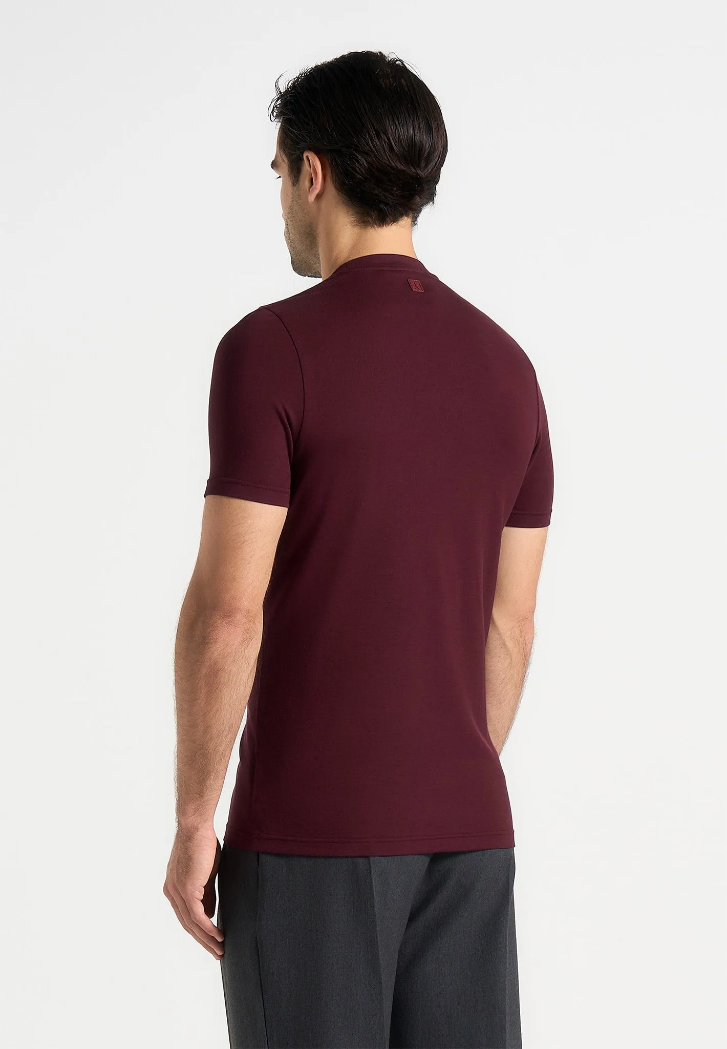 Armand - Fitted Luxe T-Shirt - Wine Red Matte Finish