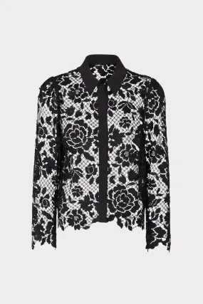 June Rose Mosaic Blouse Fleece Pullover