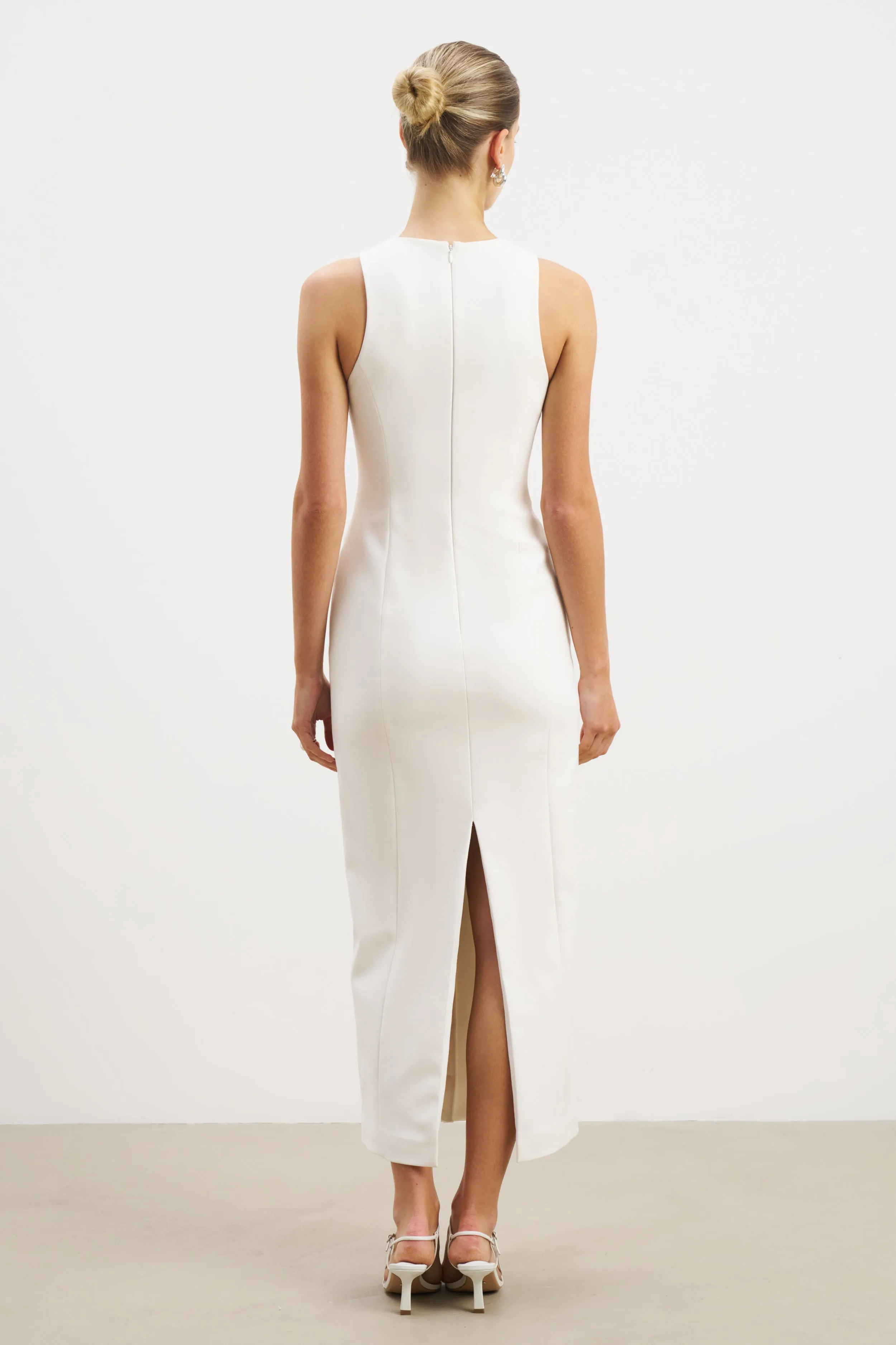 Easy Going NonChafeSeams Tailored Button Down Maxi Dress - White