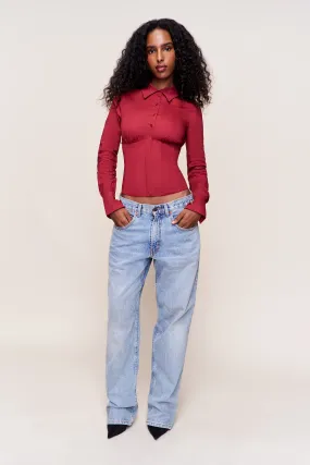 Tailored Corset Long Sleeve Layered Hem Reinforcement