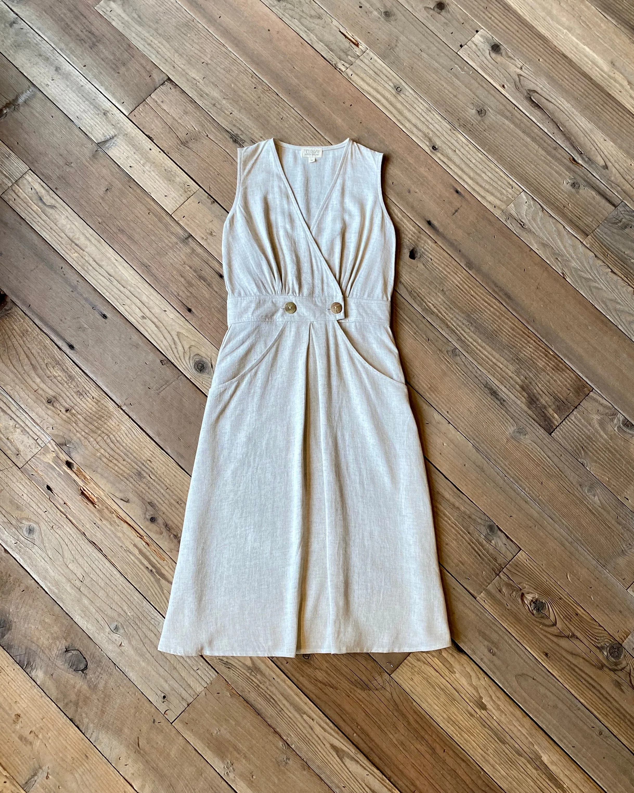 Perfectly Tailored Winona Dress in Oat Linen