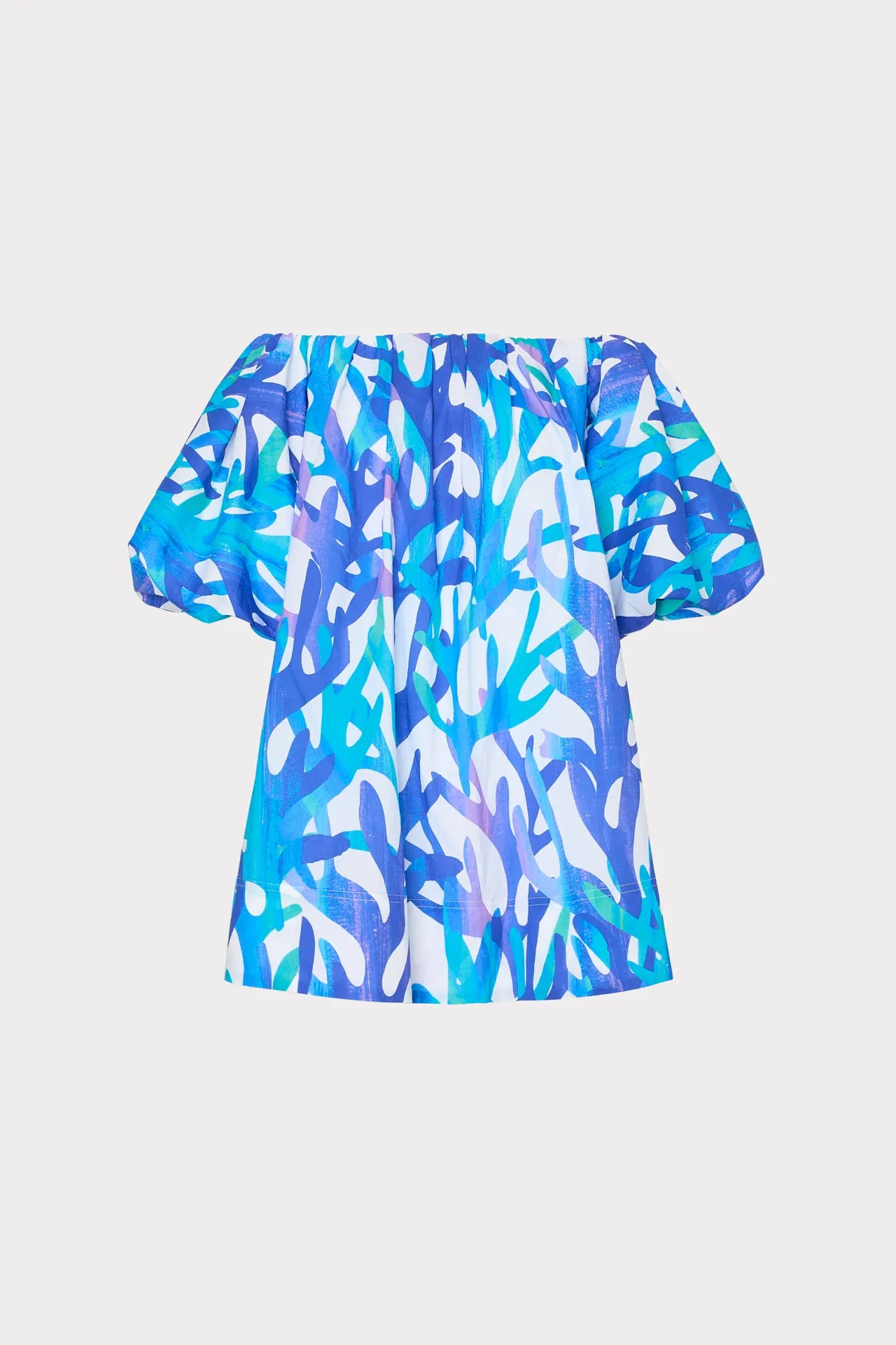 Elastic-Waist Fashion Statement Jamie Under The Sea Off The Shoulder Mini Dress