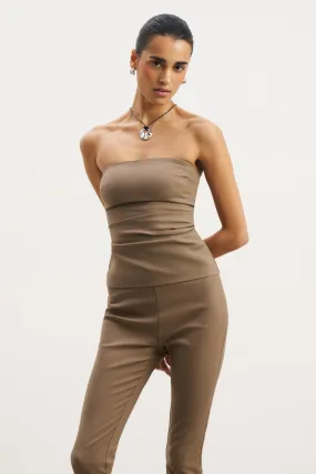 EcoFriendlyBlend Tailored Ruched Bodice - Latte
