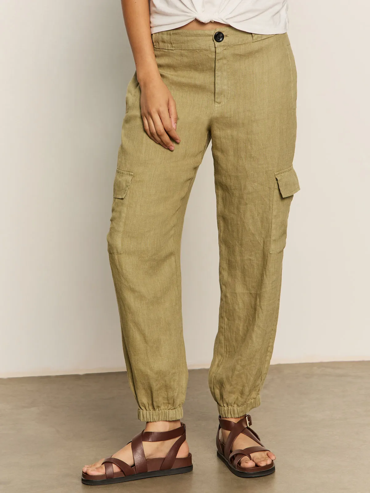 Low Maintenance Take Over Linen Jogger Standard Rise Pant Bamboo