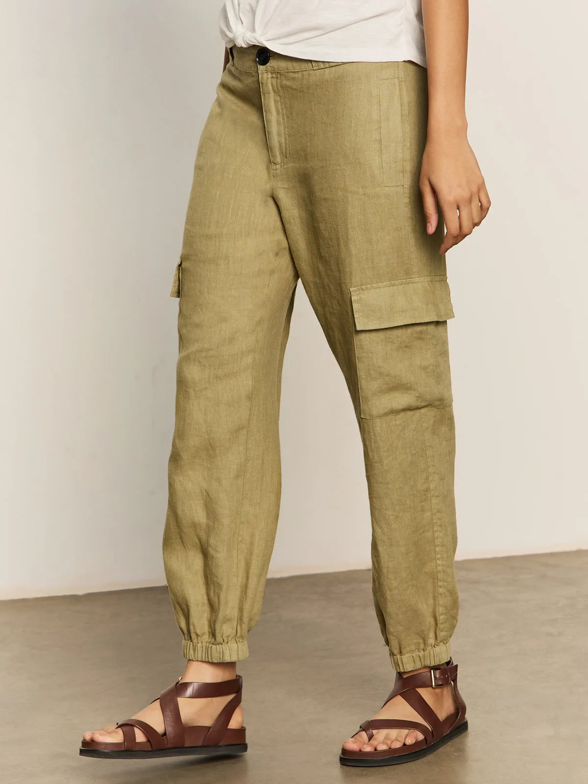 Roomy Fit Take Over Linen Jogger Standard Rise Pant Bamboo