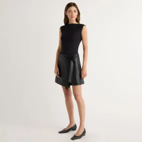 Sharp Look Tanner Vegan Leather Wrap Skirt