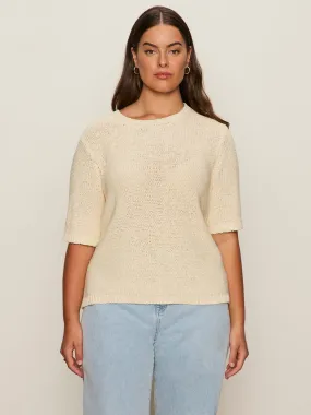 Tape Yarn Tee Macrame Extended Sizing comfortable top