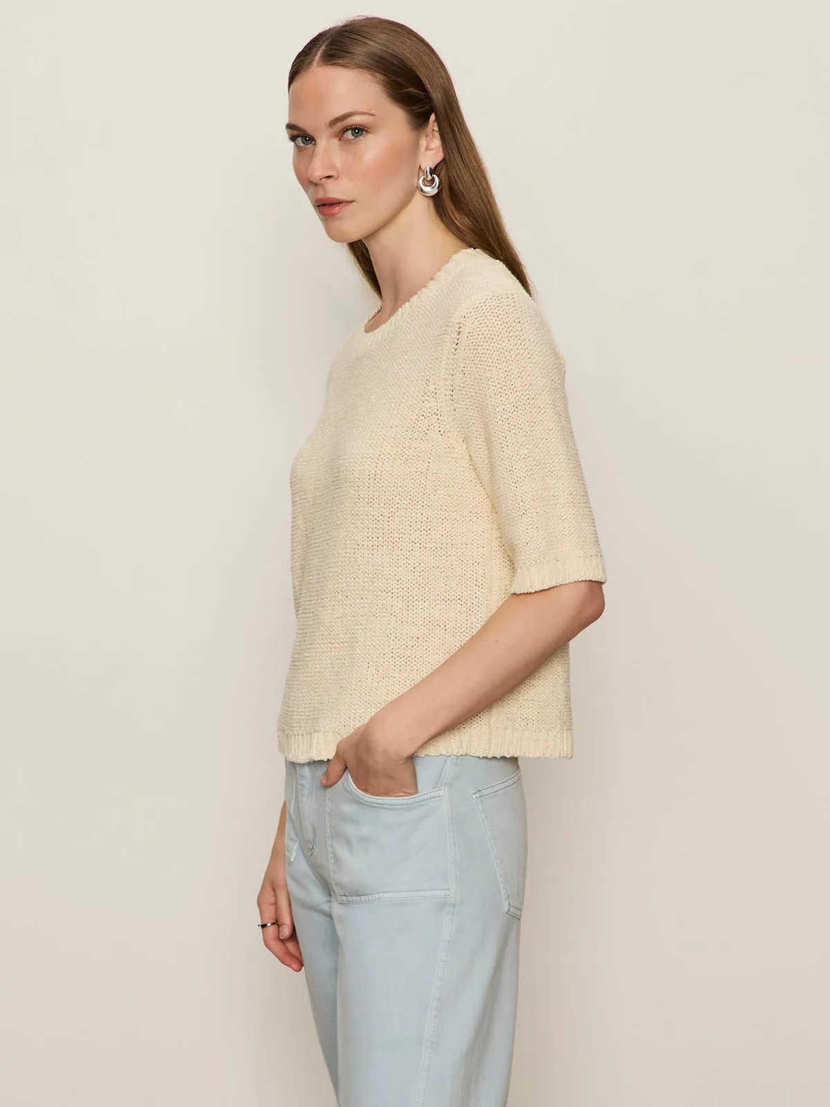 Ultra Soft Texture Tape Yarn Tee Macrame