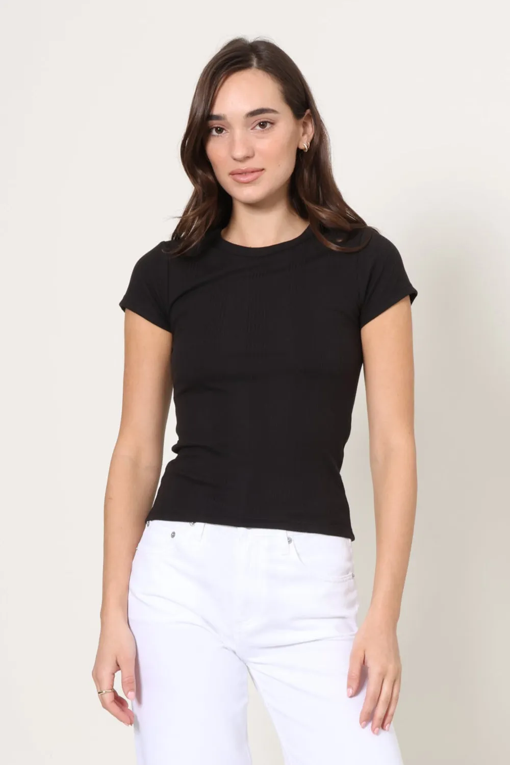 Layered Neckline Avery Fitted Short Sleeve Tee