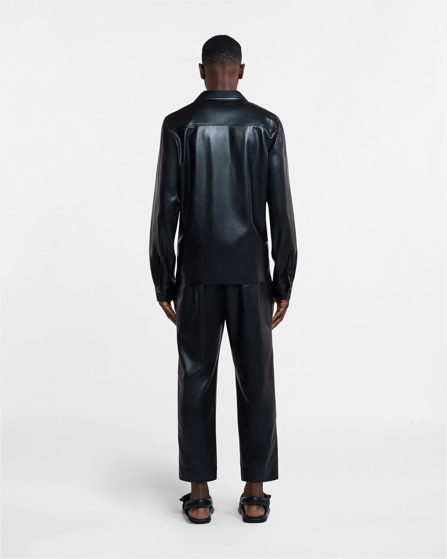 Duco - Okobor? Alt-Leather Long Sleeve Shirt - Black Non Chafe Armholes