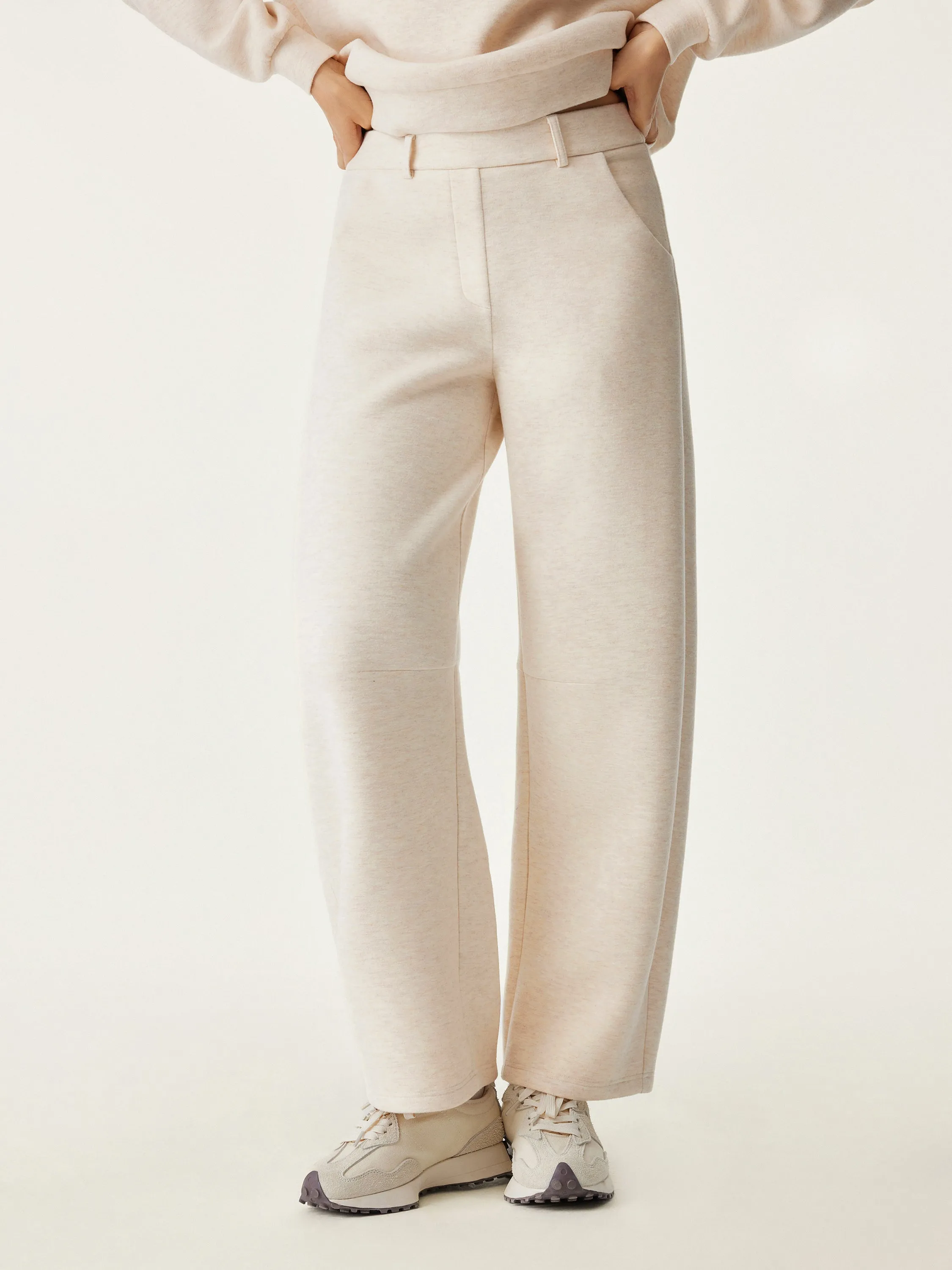 High Waisted Cozy Barrel Leg Pant Chilly Wear