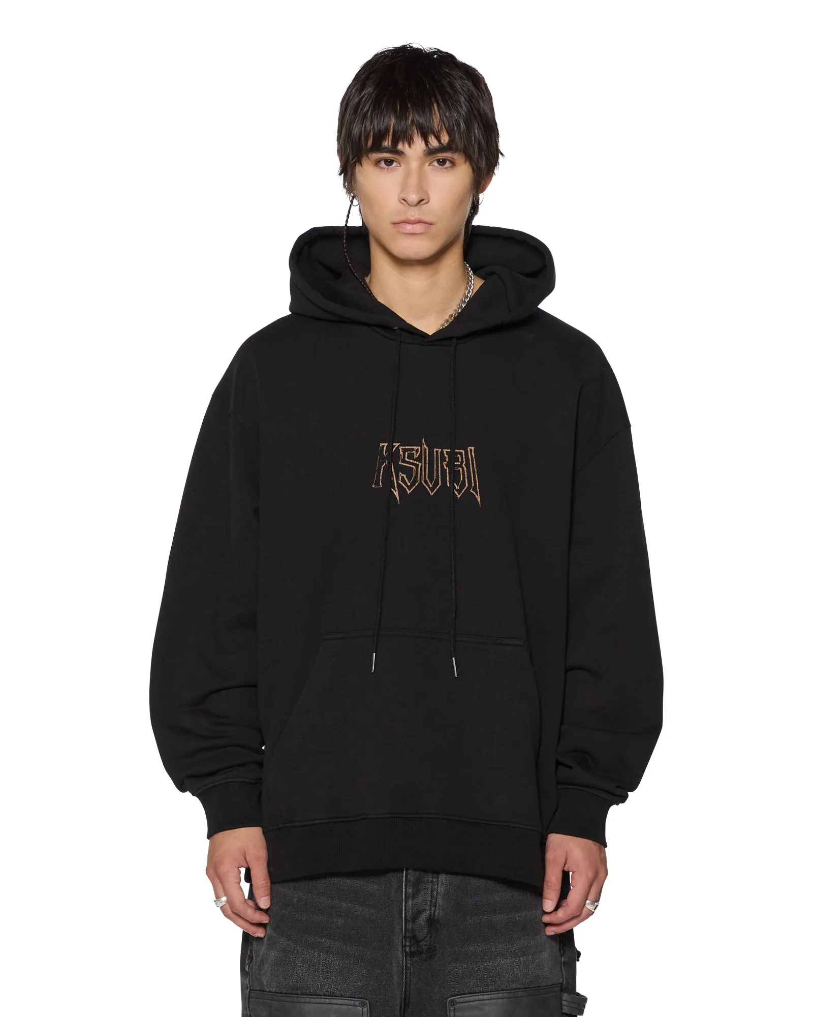 Adjustable Hem Cuff DurableStitching KINGDOM BIGGIE HOODIE JET BLACK