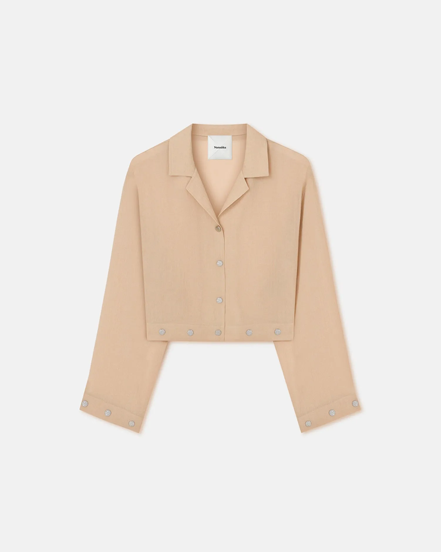 Vally - Studded Cropped Gauze Shirt - Wax Antimicrobial Treatment Comfortable clothing