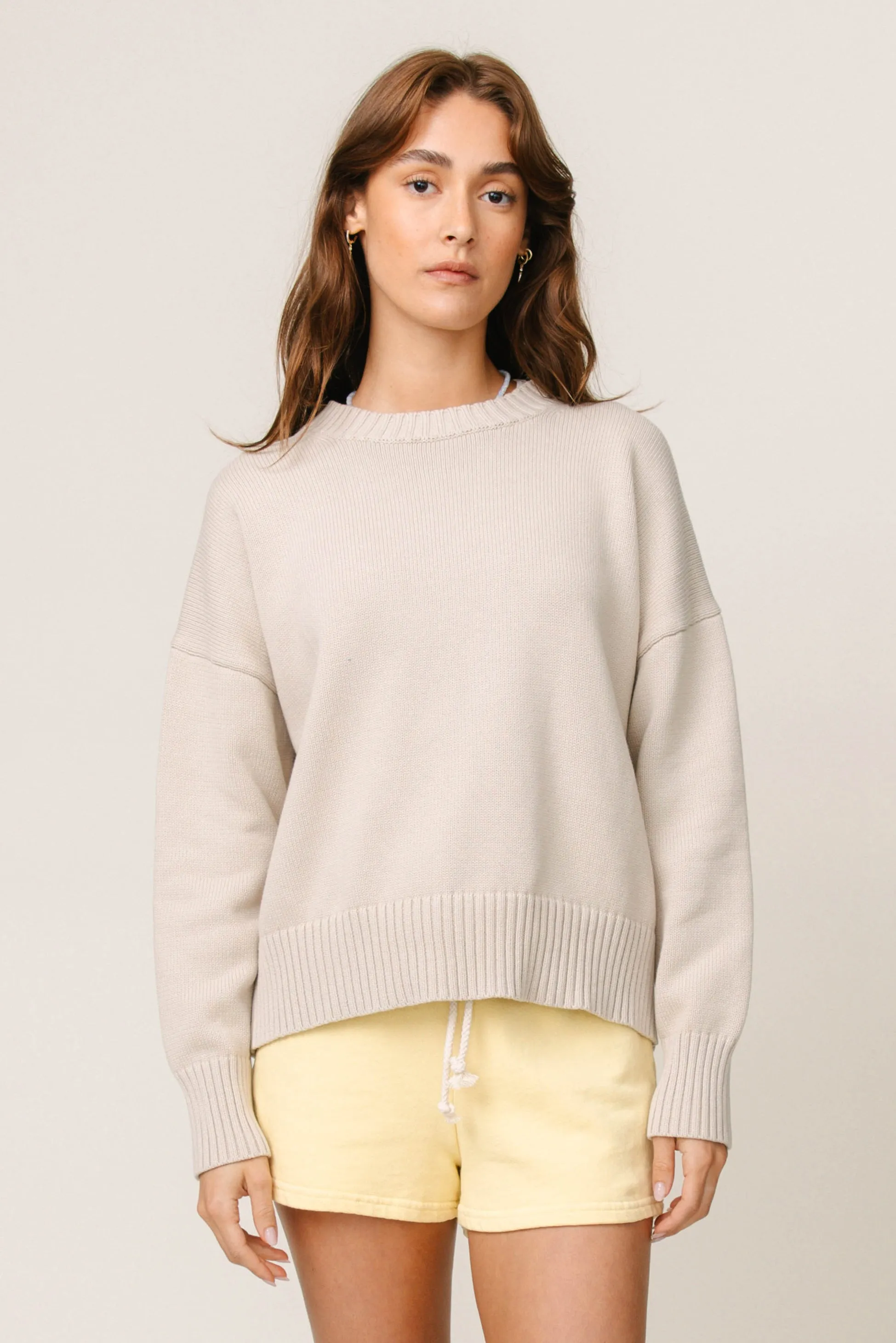 Janet Cotton Crew Sweater Moisture Control Technology DurableZipper