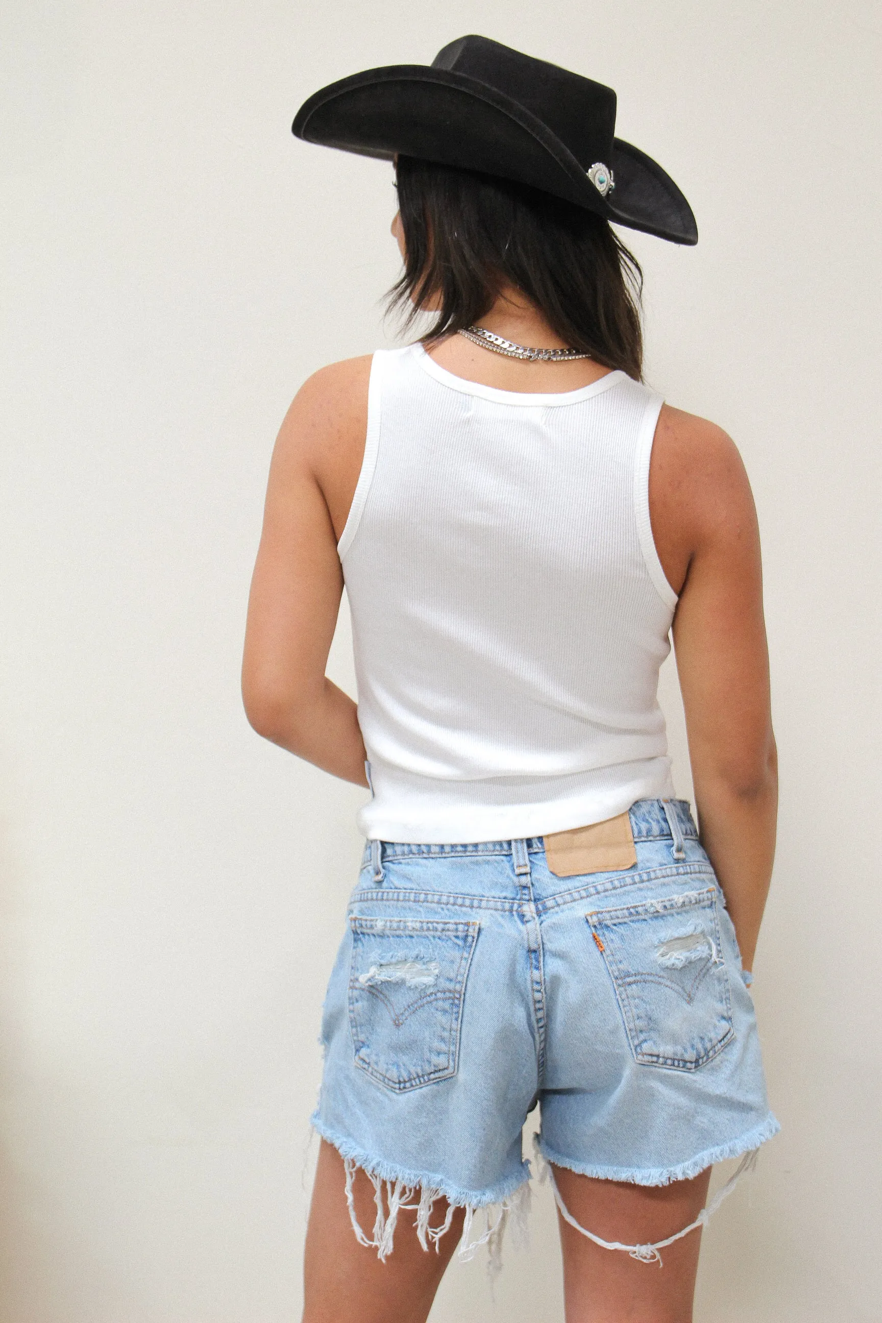 Durable Reinforced Elbow Patches Contrast Stitch Tequila Ribbed Tank