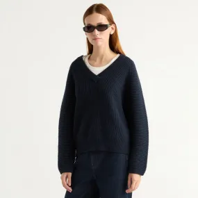 Classic Knitwear Sophisticated Layers Malala Organic Cotton-Wool Ottoman Sweater