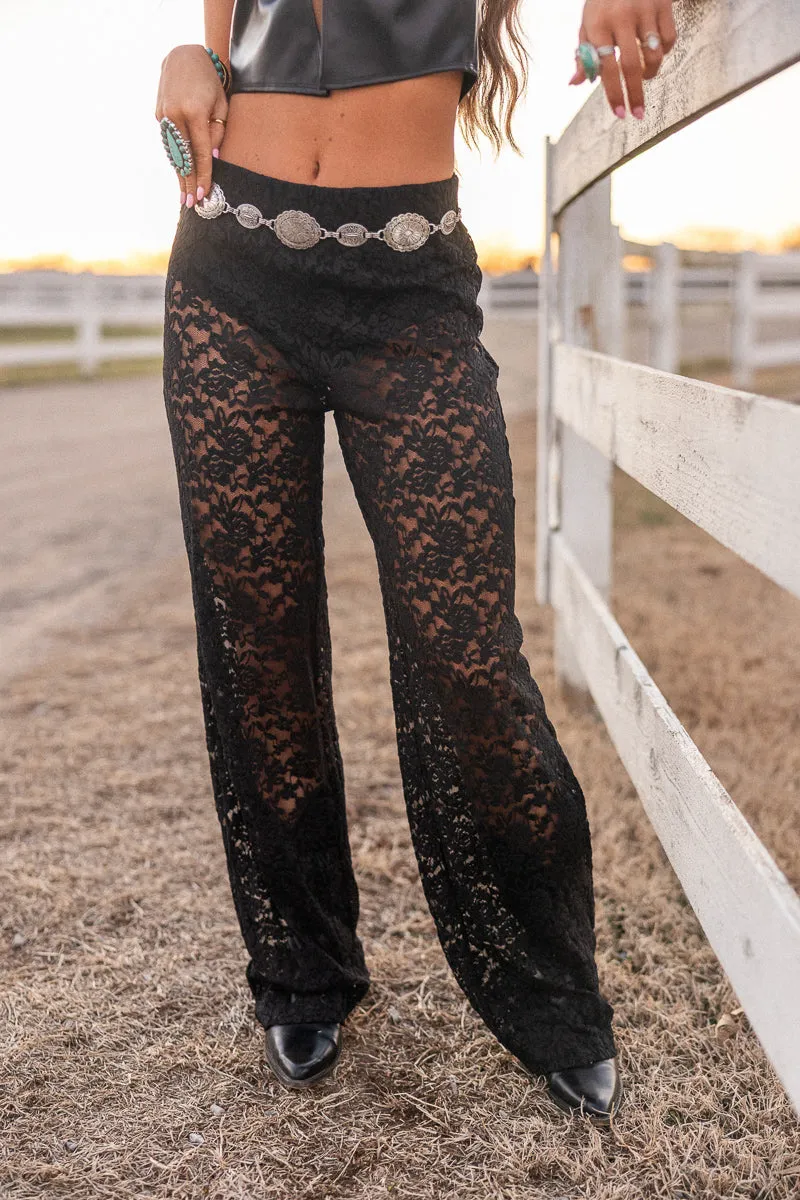 Breathable fabric Quick Access Pockets Allison Lace Flare Pants