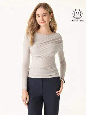 Basic Tank Tencel-Wool Gathered Long Sleeve Brami Top