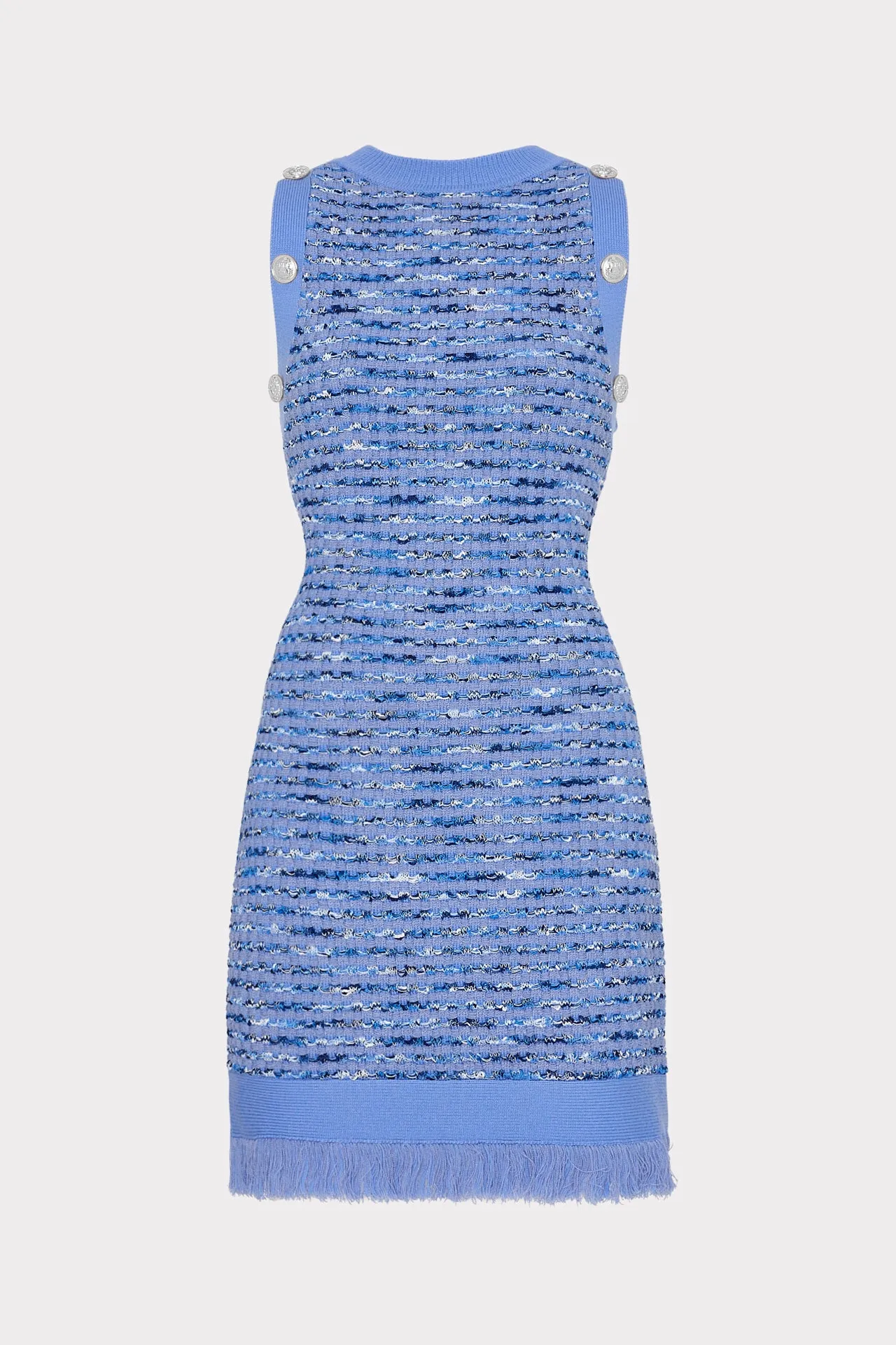 Textured Fringe Knit Mini Dress packable