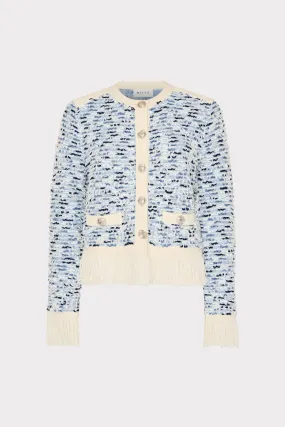 Active Design Textured Fringe Trim Cardigan