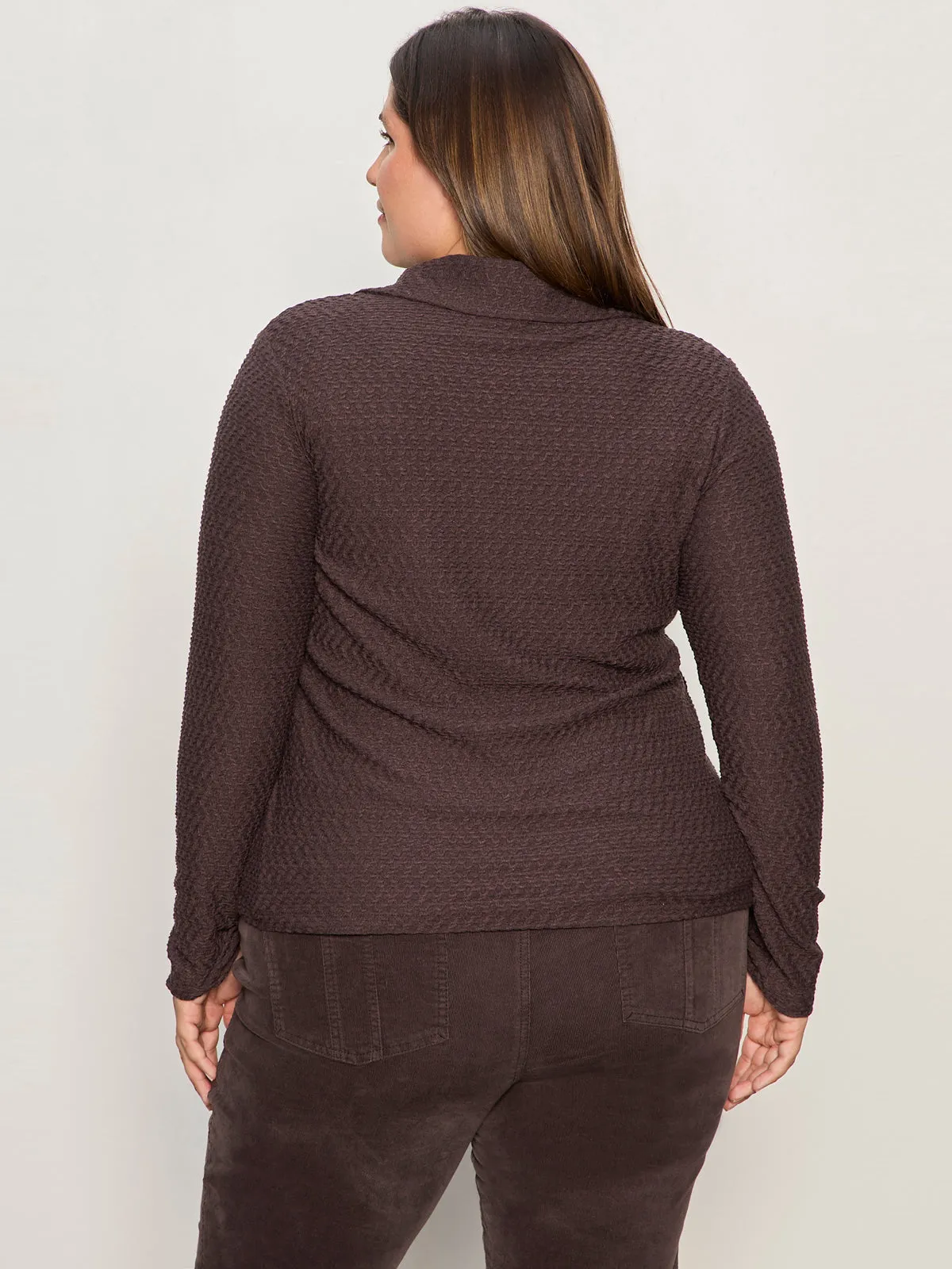 Textured Knit Dreamgirl Top Semi Sweet Extended Sizing Elegant and Relaxed