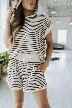 Comfort Wear Soft and Cozy The Bay Striped Shorts - FINAL SALE