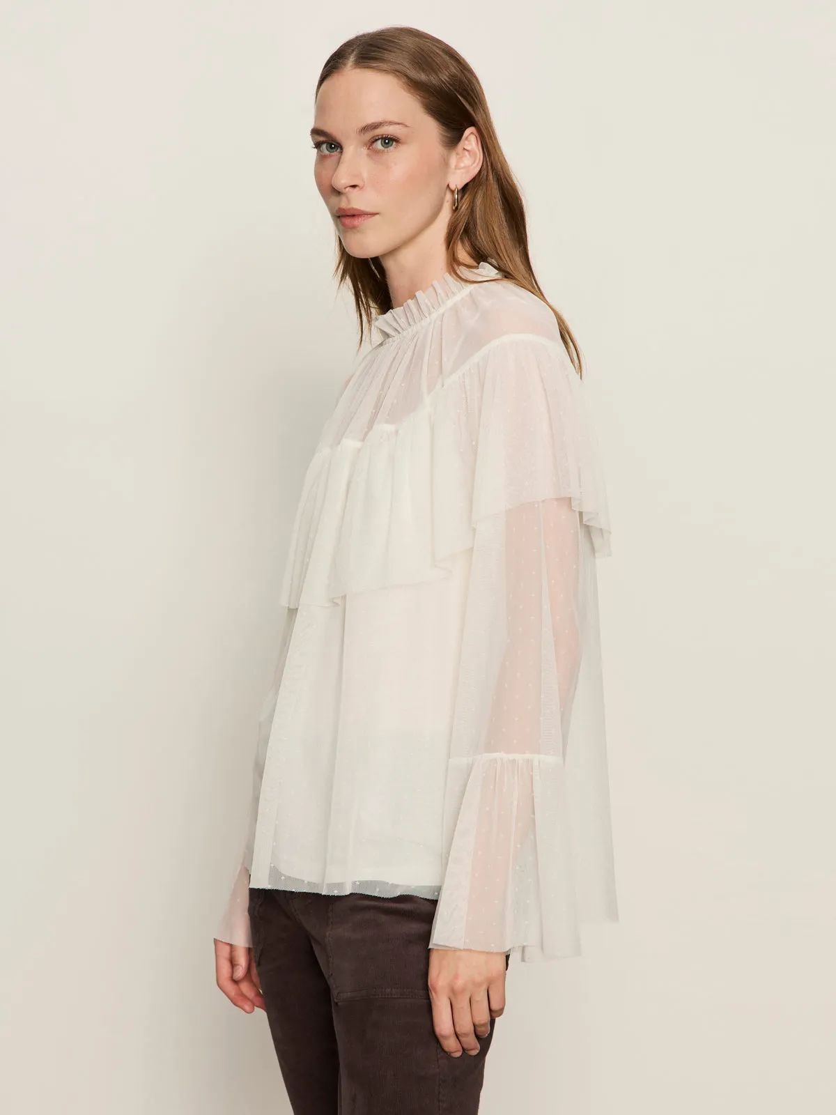 ErgonomicSleeves EcoCertified Material The Ethereal Blouse Chalk